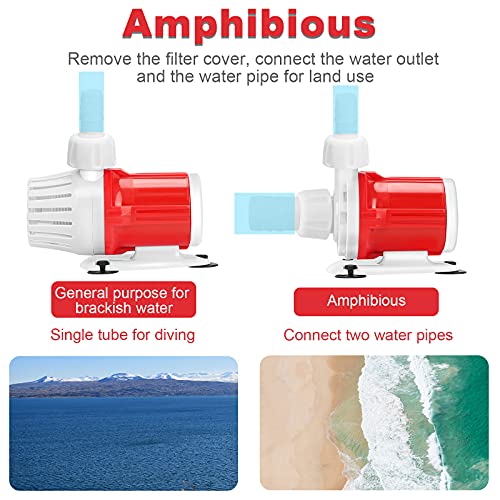 Image of DC 12V Submersible Pump 20W Portable Aquarium Water Pump 1200L /H High Flow Pumps Frequency Conversion brushless DC Pump Amphibious Pump for Home Pond Fish Tank Fountain