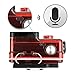 SOONSUN Side Open Protective Case Skeleton Housing Shell with LCD Touch Backdoor and Silicone Lens Cap for GoPro Hero 4, Hero3+, Hero 3 Camera – Transparent Red