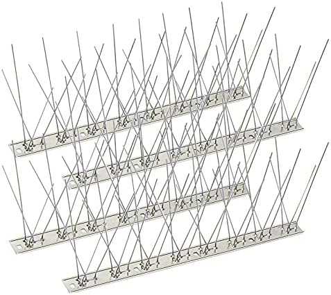 KKY 12 Pack Bird Spikes –13 inch Anti-Bird Nails Bird Repellent Metal Stainless Steel Bird Spikes for Pigeon and Other Small Birds(12.9 Feet)…