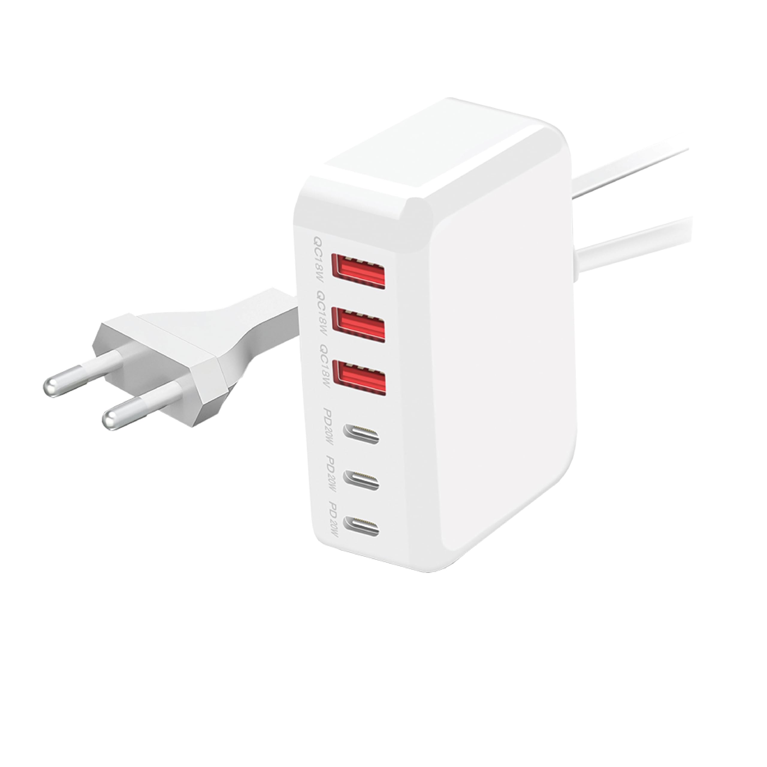 Supa Fly 114W USB-C Smart Charging Station, Compatible with iPhone and Android Smartphones, White