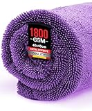 Ivality® Paño de secado para coche pequeño, 40 x 40 cm, 1800 g/m², ultraabsorbente, para el cuidado del coche y la moto, sin pelusas, paños de microfibra Twisted Towel – Lila