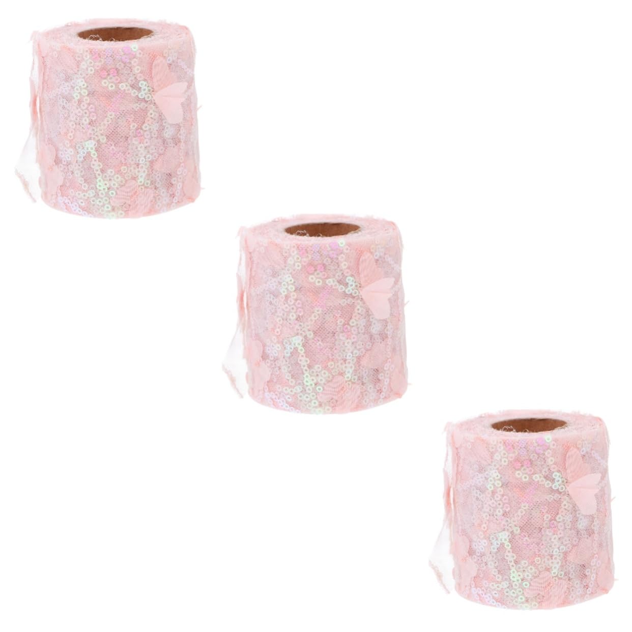 Rubans brodés en polyester couture vêtements : lot de 3 rouleaux mercerie décoration DIY
