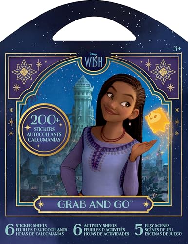 Disney Wish Grab & Go cuadernos de colorear infantiles con pegatinas y lápices 2