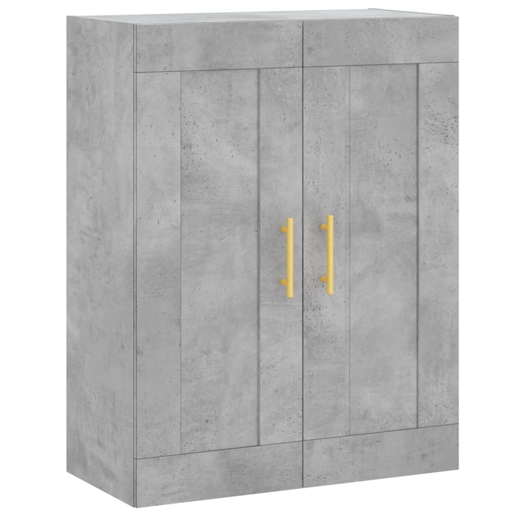 Wysoki kredens sklejka betonowa szara wysoka kredens z żelaznymi drzwiami i nogami, szafka do przechowywania w domu 69,5 x 34 x 180 cm