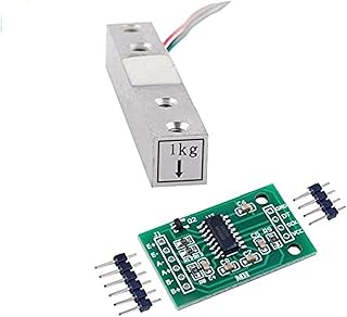 ميزان مطبخ الكتروني بمستشعر وزن 1 كغم من دي واي مولز + وحدة ايه لمكبر الصوت HX711 لاردوينو راسبيري باي أسود ويشيو تي كيلوجرام