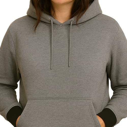 Image of RodZen Cotton Fleece Oversized /Loose Fit Hooded Sweatshirt Full Sleeves Solid Jumper Hoodie for Women /Girls