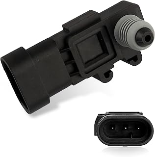 Fuel Tank Pressure Sensor, 16238399 9377680, Vapor Vent Port Tank Pressure Sensor, Sensor to Solve Fault Light Flashing, Compatible with Delphi Third Generation (Black)