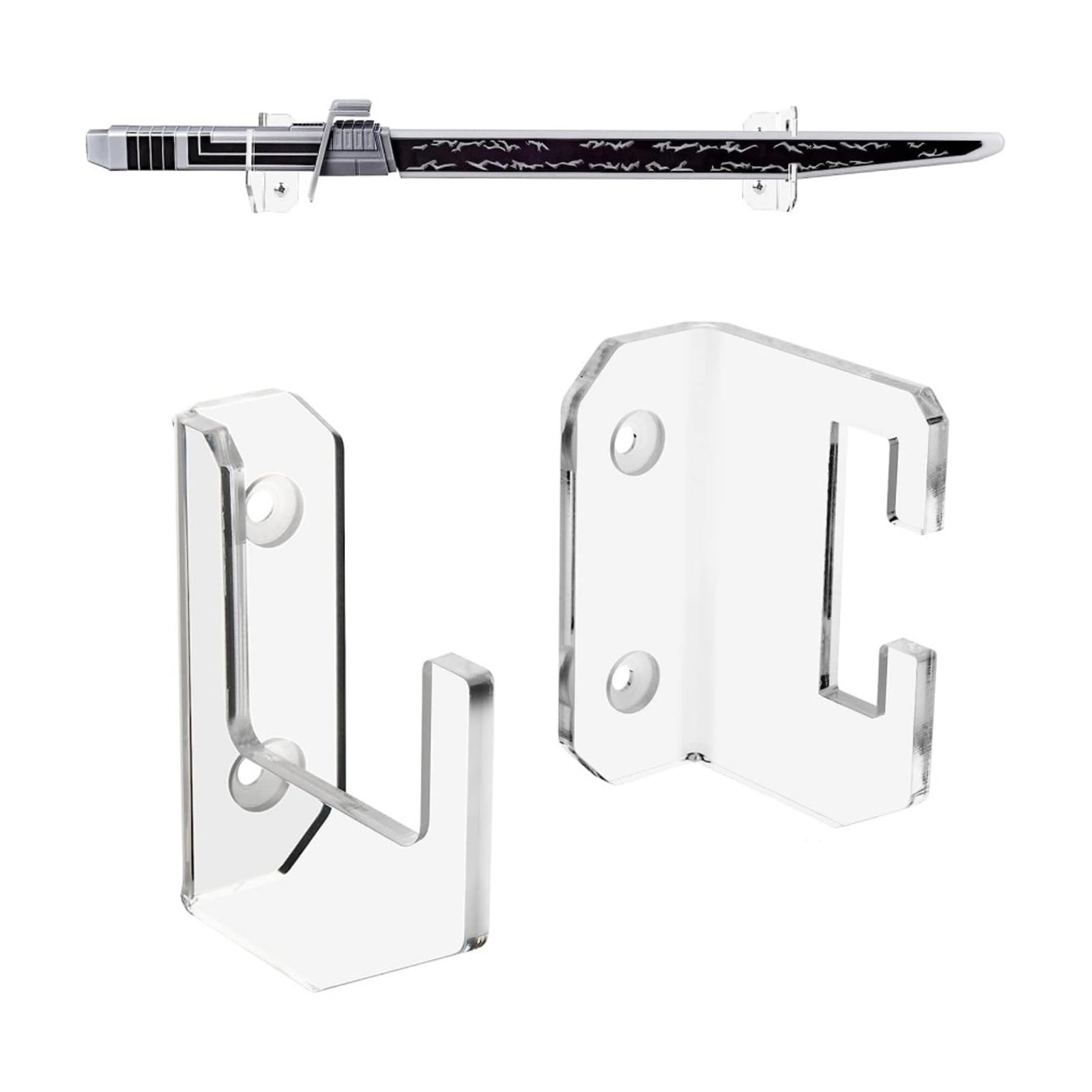 Tissting 2 Soportes para Espadas de Acrílico Horizontal para Montaje en Pared Samurái Tanto Rapier