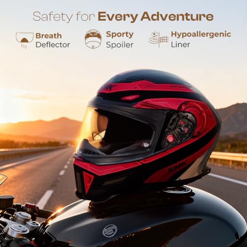 Image of SMK Agnar Cyborg ISI, DOT and ECE 06 Certified Helmet with Antigog Pinlock 30 Fitted & Dual Visor (GL263 - L)