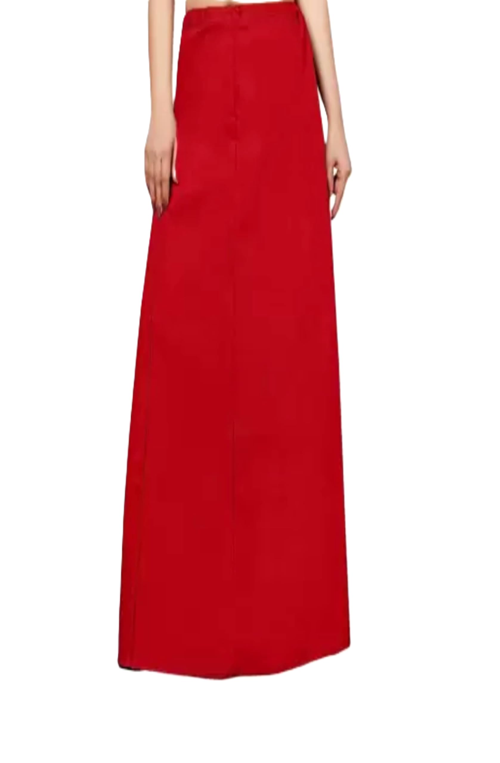 Women’s Poplin Cotton Handmae Saree Petticoat Red M Size-picture-36