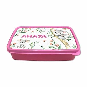 Personalized Snack Box for Kids School Customized Plastic Lunch Box for Girls - Ideal Return Gifts for Birthday - Cute Koala