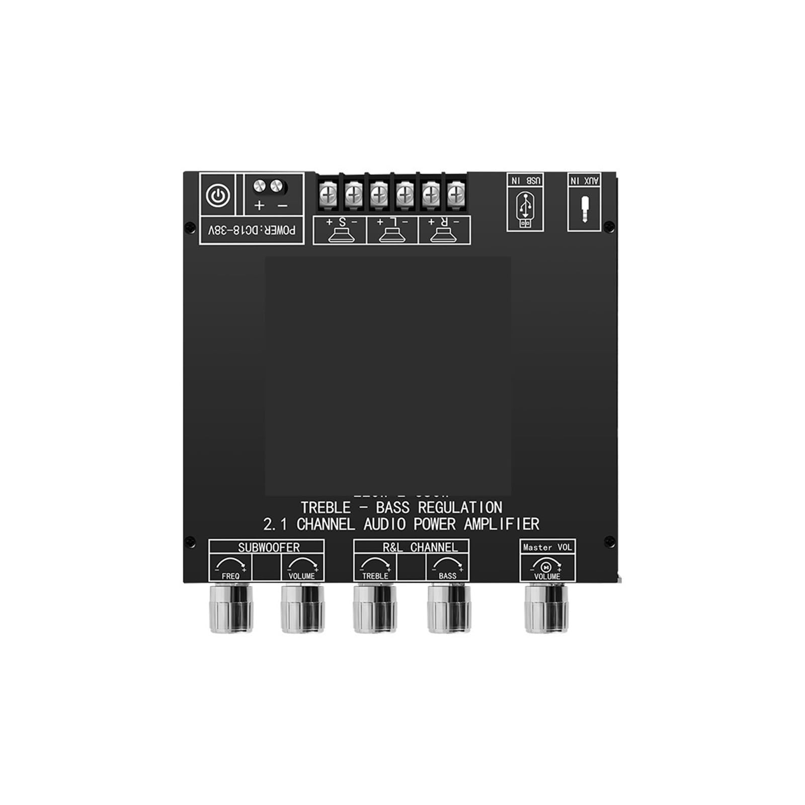 Bluetooth Digital Amplifier Board 220W+220W+350W 2.1-Channel High-Bass Adjustment Subwoofer