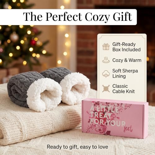 Image of The Metluks Women's Fuzzy Slipper Socks with Non-slip Grippers, Sherpa Lined Warm Cozy Gift Socks