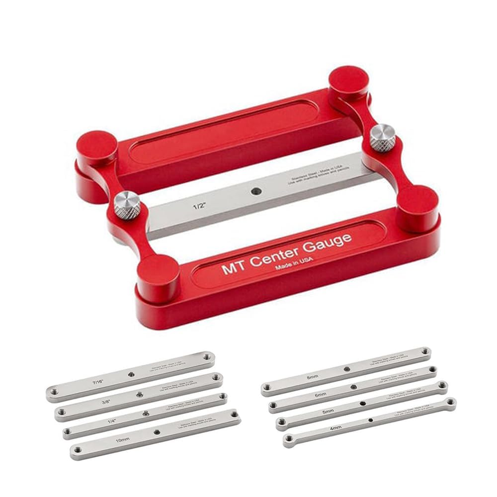 Woodworking Marking Gauge, Aluminum Center Finder Gauge with 8PCS Interchangeable Rods for Precise Mortise and Parallel Line Layout