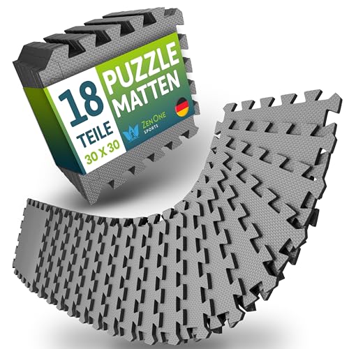 ZenOne Sports® Bodenschutzmatte Fitness I Puzzlematte Boden - 18 Stück,...