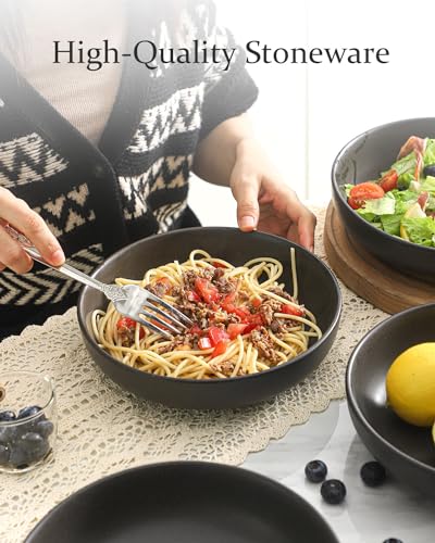 Tikooere PASTA BOWLS 34 Oz Large Salad Bowls Set Of 4, Ceramic Serving Bowls For Ramen, Pasta thumb #5