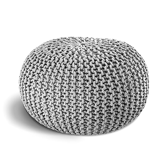 ELYFLAIR® handgefertigter Strickhocker Ø 55cm o. Ø 45cm I Sitzpou...