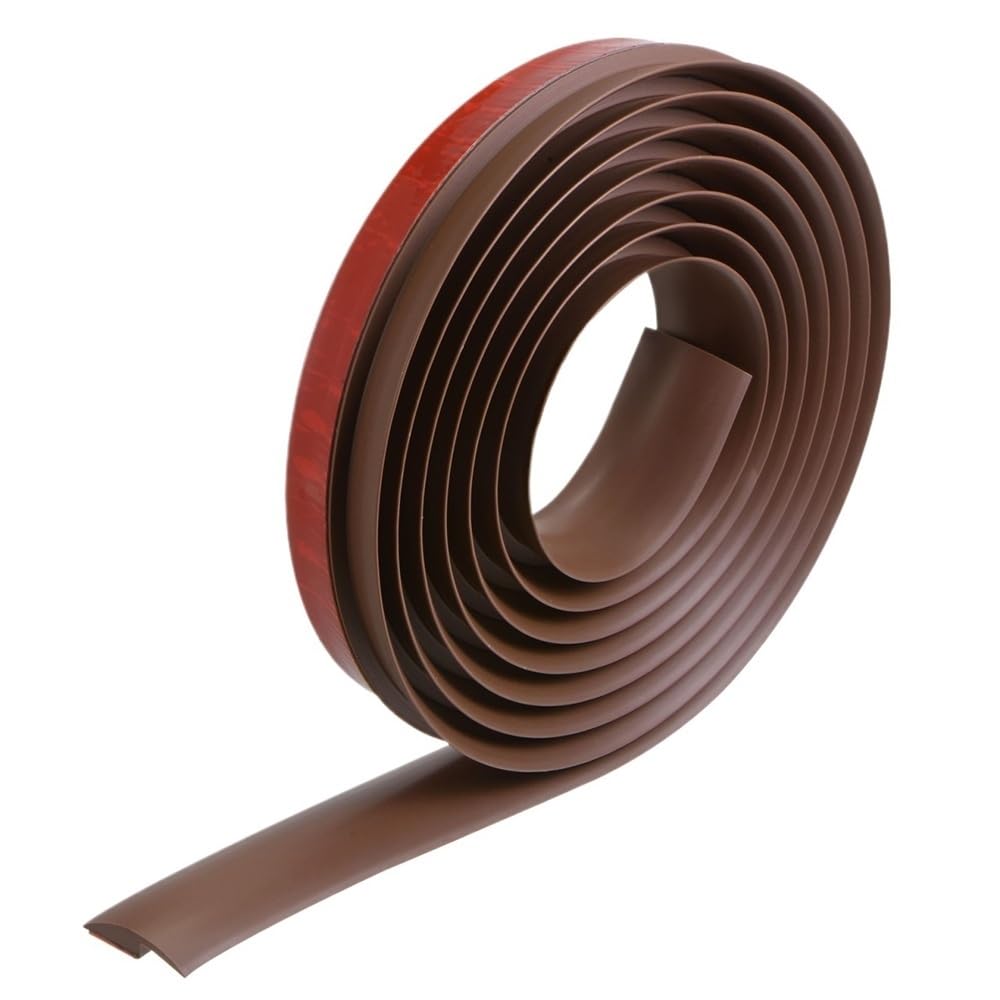 Loacea Floor Threshold Strip Length 3/6m PVC Doorway Transition Strip Floor Cover Trim, Self Adhesive Carpet Edge Flooring Seal 1pc(Coffee,6METERS*7.5MM*35MM)