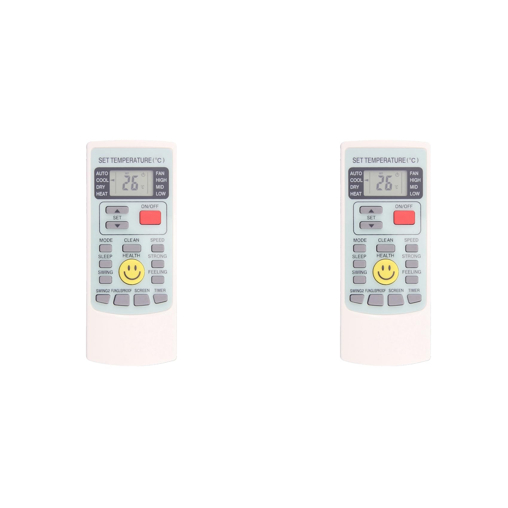 Hndhbfgrt 2X YKR-H/209E Air Conditioner Remote Control for AUX Air Conditioner (YKR-H/209E)