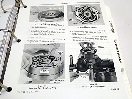 Diagrams showing removal of rotor retaining ring and cam ring and rotor assembly from a hydraulic pump.