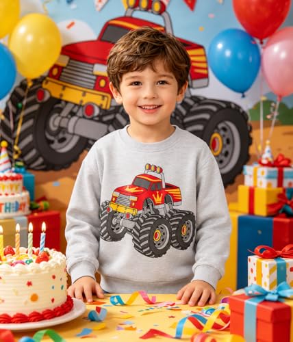 Image of Popshion Toddler Boys Sweatshirt Cotton Lightweight Kids Winter Warm Sweater Crewneck Pullover Tops