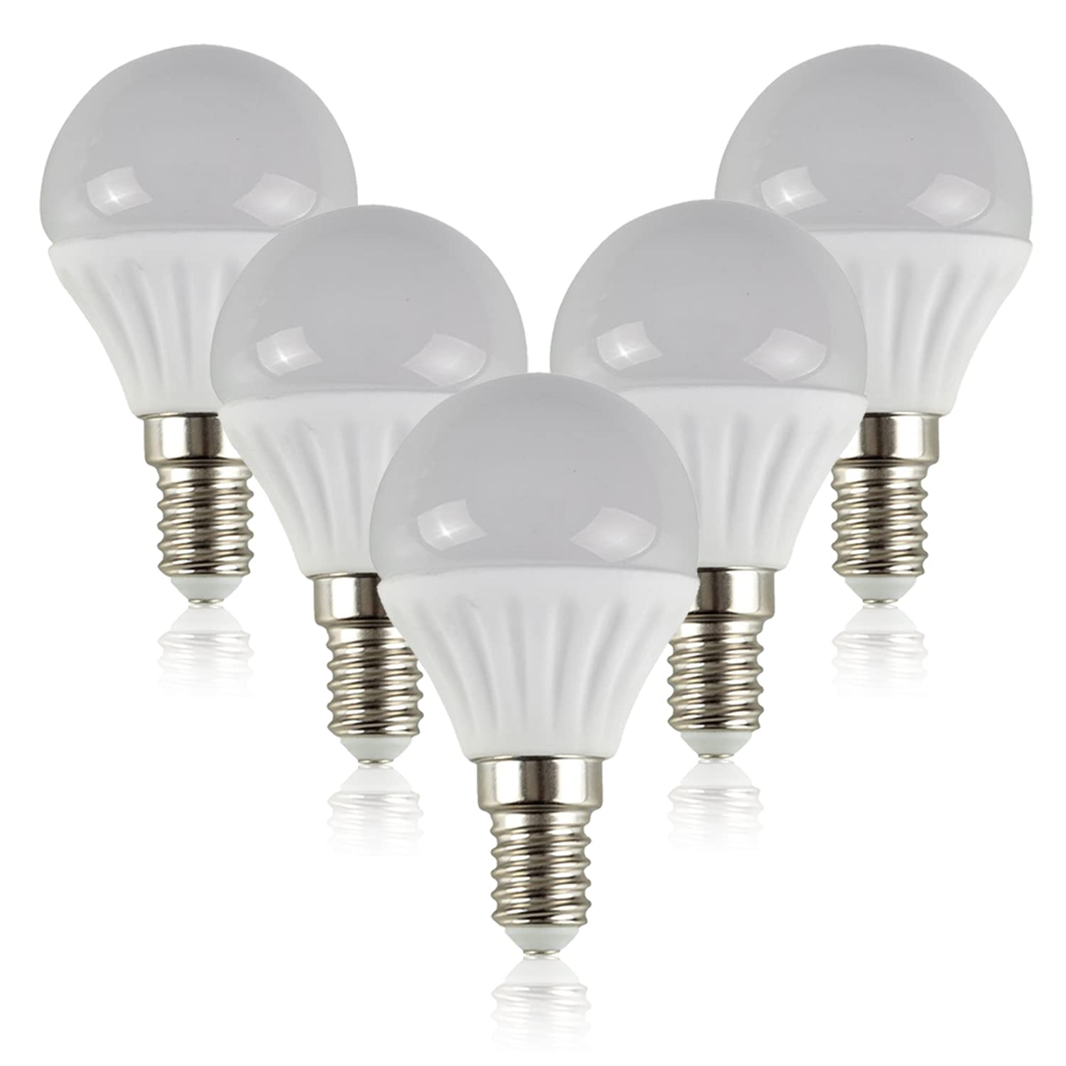 MiniSun | Pack of 5-4w LED SES E14 Golfball Energy Saving Long Life Light Bulbs [3000K Warm White] | Bulbs & Home Improvements Essential