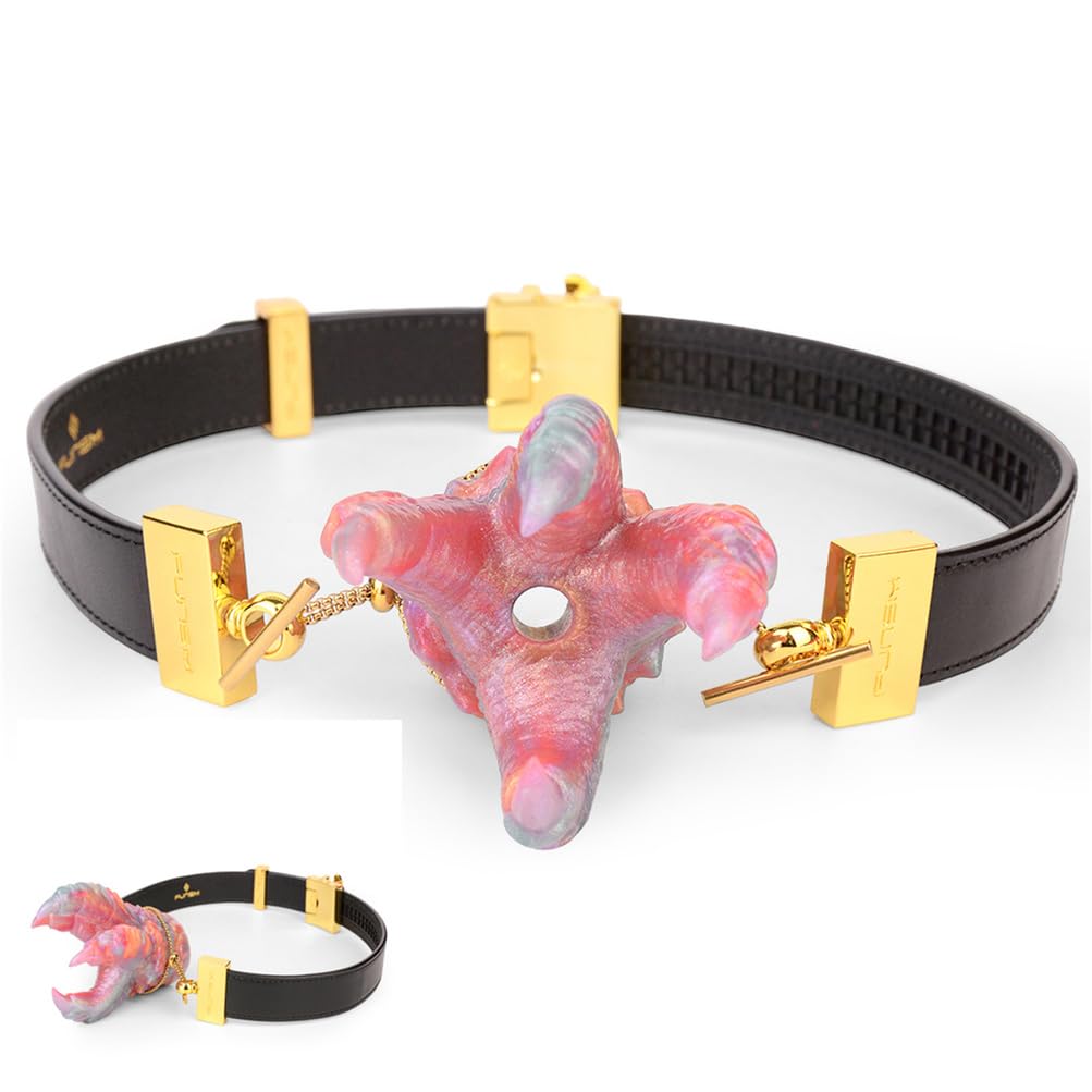 Monster Palmenform Knebel Offener Mund Silikon Mund Plug 3 Farben Gag Einstellbar Mundknebel Mundspreizer Fetisch Mouth Gag BDSM Bondage Flirten Mouth Slave Sexpielzeug für Paare,Schwarz
