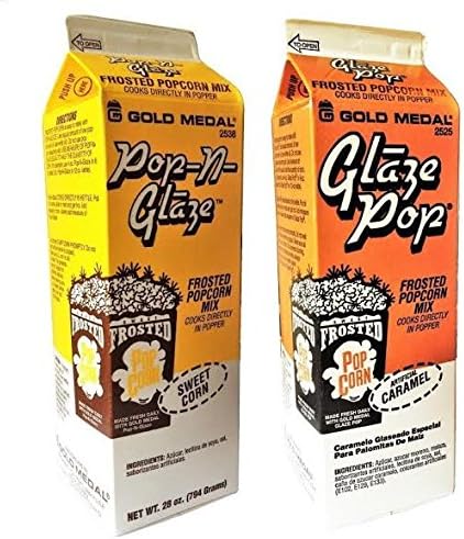 Gold Medal Glaze Pop Popcorn Seasoning Set of 2 (1 x Caramel and 1 x Sweet)
