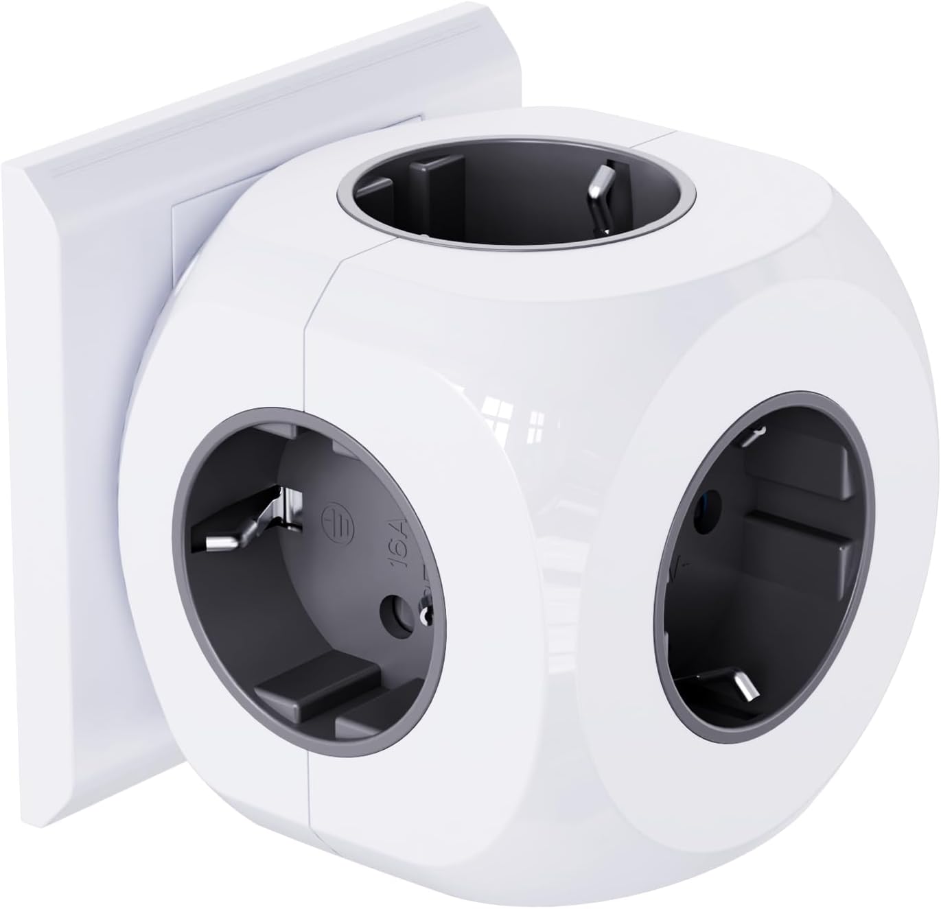 Enchufe de cubo 5 en 1, enchufe múltiple de 3680W, enchufes de ladrón 5AC, enchufes de regleta de enchufes para oficina, cocina y dormitorio