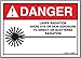 Laser Radiation Avoid Eye Or Skin Exposure To Dire 10X14 .055 Polyethylene Sign