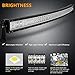 Nicoko 50 Inch 288w Curved LED Light Bar with Chasing RGB Halo Ring for 16 Million Color Changing with Strobe Flashing Spot Flood Combo Beam IP68 Waterproof Remote Control Wiring Harness Kit