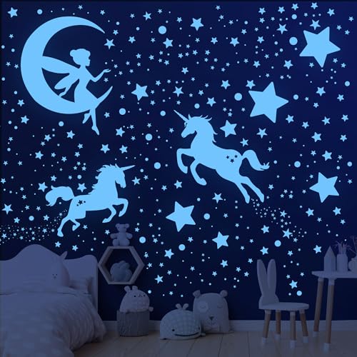 585PCS Unicornio Estrellas Fluorescentes para Techo Unicornio Est...