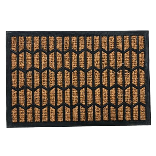 Capacho De Porta Entrada Fibra De Coco Tapete Bem Vindo Base Embo...