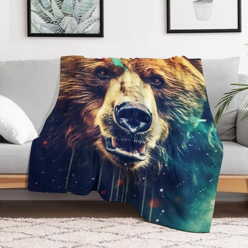 Manta de oso de microfibra premium de 150 x 200 cm tacto suave 3