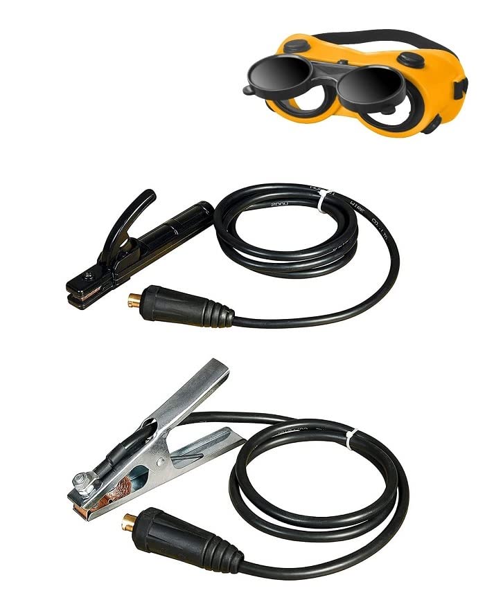 KING PRO Welding Holder and Clamp with Cable Set for 200 & 250 Amp Welding Machine With Flip Typ White and Folding Black Glass Safety Weldeing Protectionly Set - Dinse 35-50 Connector And (B0C5VN6GJV) Amazon Price History, Amazon Price Tracker