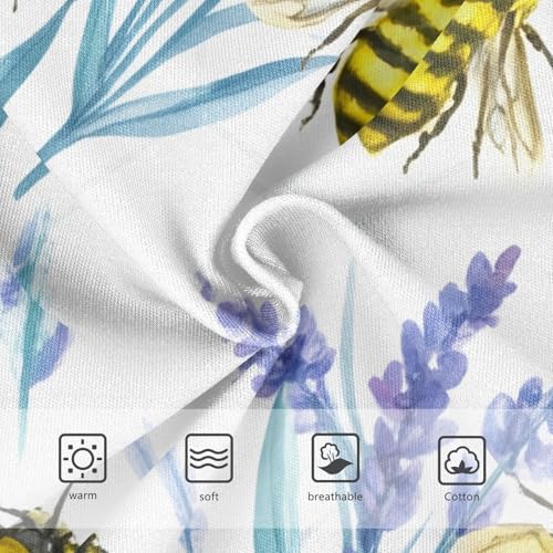 Cotton Girls Underwear Toddler Lavender Watercolor Bees White Panties for Girl Aesthetic Briefs Underpants 2t3