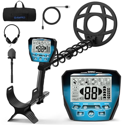 OMMO Metal Detector, Rechargeable Metal Detector for Adults with 1800mAh...