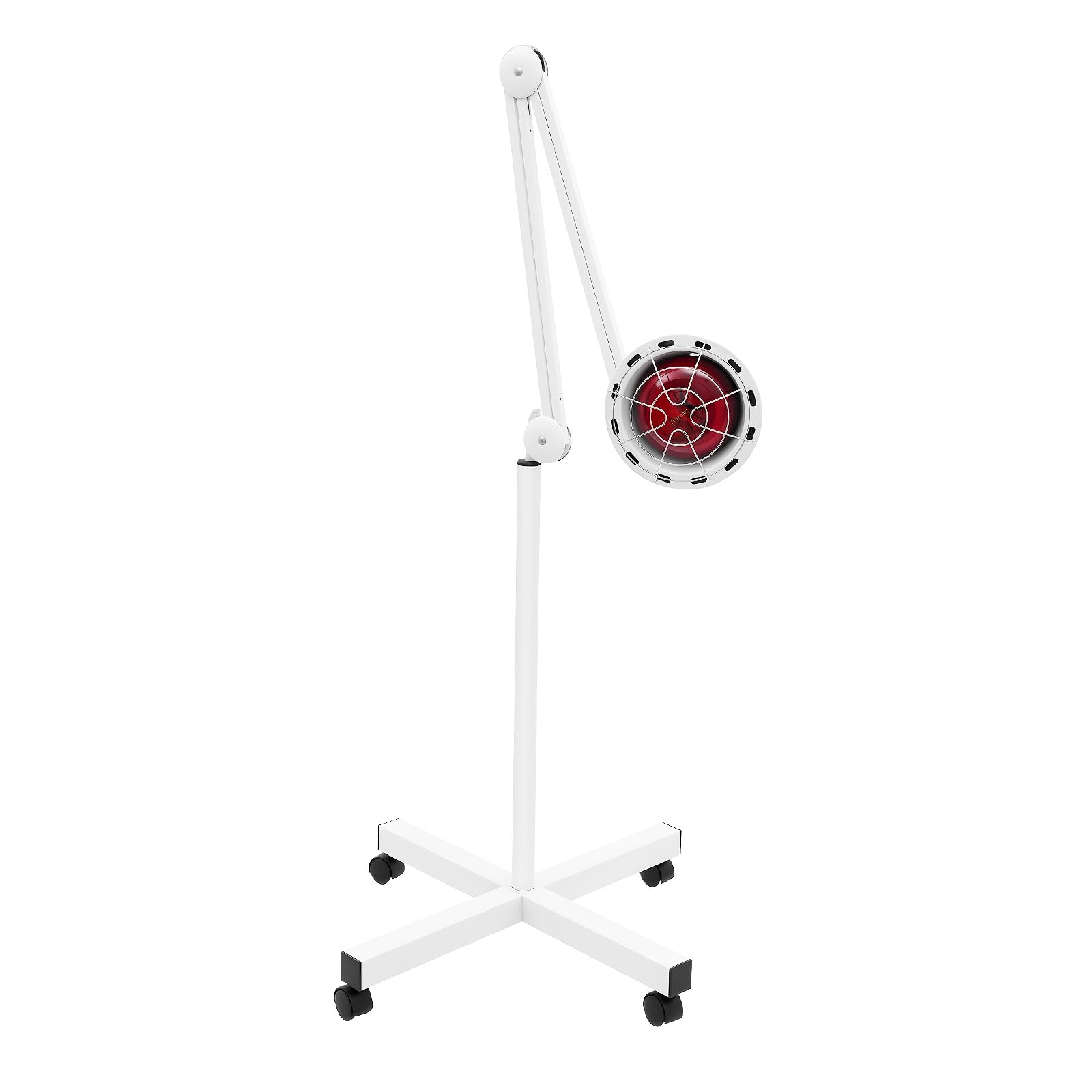 Lampe à Infrarouge 275W Lumière Rouge Lampe de Chaleur Thérapeutique avec Support, Rotatif à 360° & Réglable en Hauteur, 4 Roues, Lampe à Lumière Infrarouge pour la Détente des Muscles, Usage