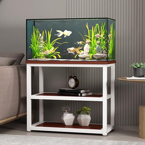 Soporte para terrario, soporte de acuario con armario de almacenamiento, marco de acero esmaltado horneado de alta carga, ideal para salas de estar