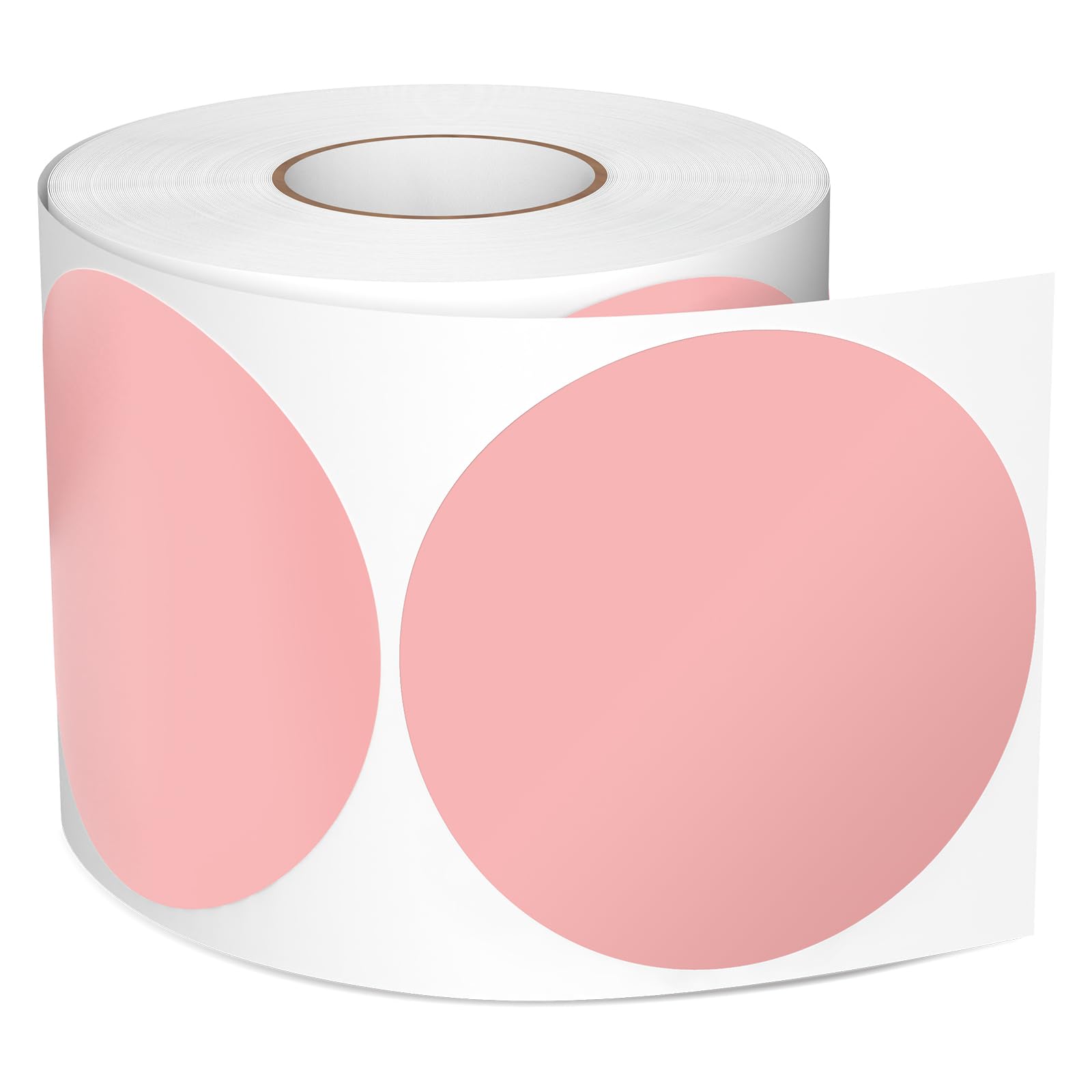 500 Stk Runde Aufkleber Stickers 76 mm Farbkodierung Kreis Etiketten Wasserfeste Rolle Markierungspunkte Rosa