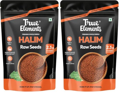 Image of True Elements Halim Seeds 250g - Aliv Seeds | High in Fibre and Omega 3 | Garden Cress | Haleem Seeds | Immunity Booster Superfood (Pack of 2)