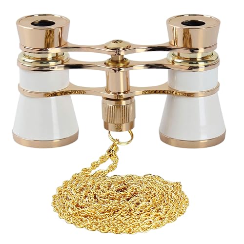 AiScrofa Opera Glasses Binoculars 3X25, Mini Binocular Compact Lightweight, Vintage Style Lorgnette Theater Glasses, Crystal Clear Optics, with Chain for Adults Kids Women in Musical Concert