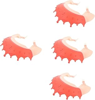 JOINPAYA 4piezas Gorro De Ducha Ajustable Para Sombrero Para Baño Gorra Protectora Lavado De Cabello Accesorio Portátil Para Bebés y Color Rojo