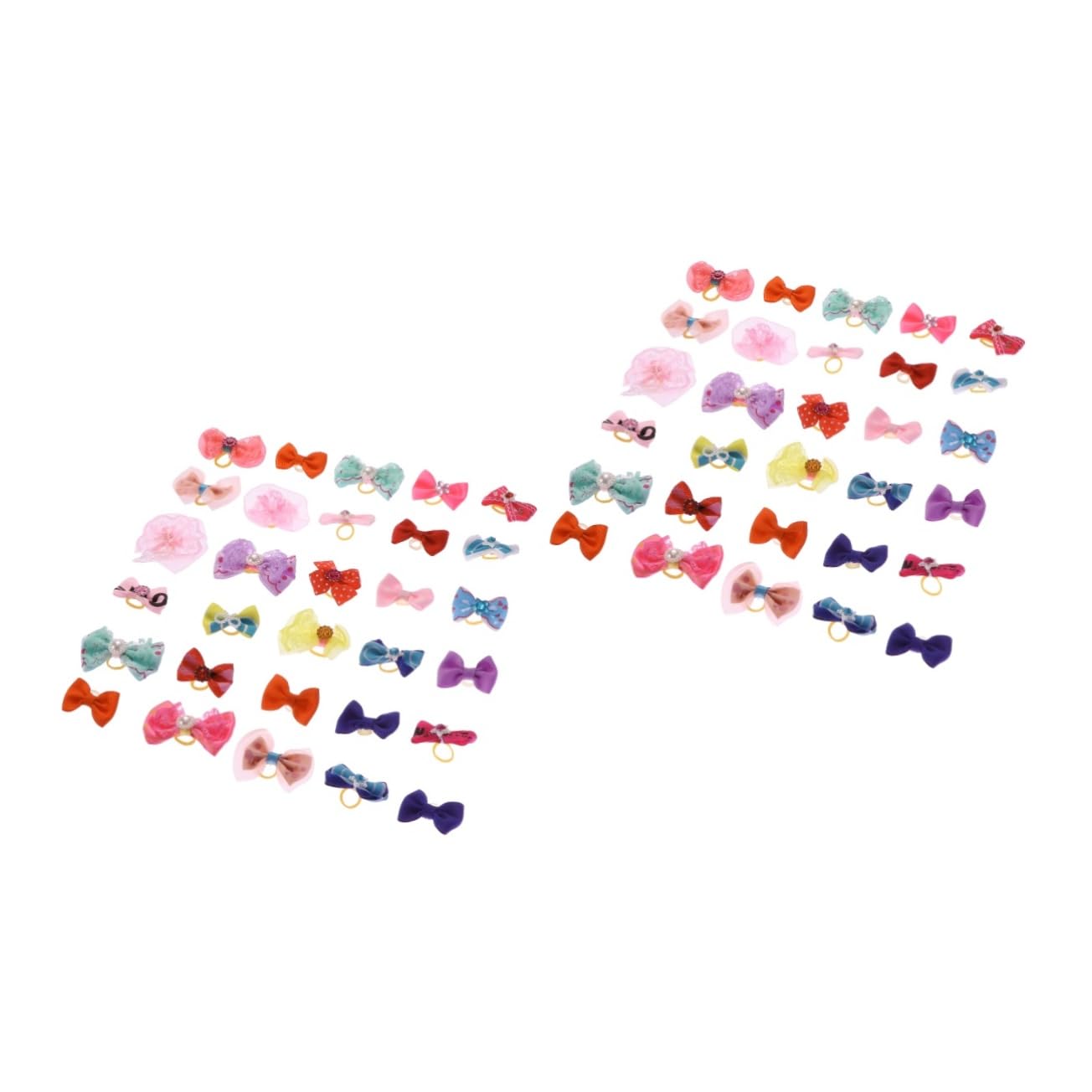 INOOMP 120pezzi Elastici Multicolore per con Fiocco per Cani e Gatti Accessori per Toelettatura Pet Design Casual e Versatile Adatti Tutte Le Occasioni