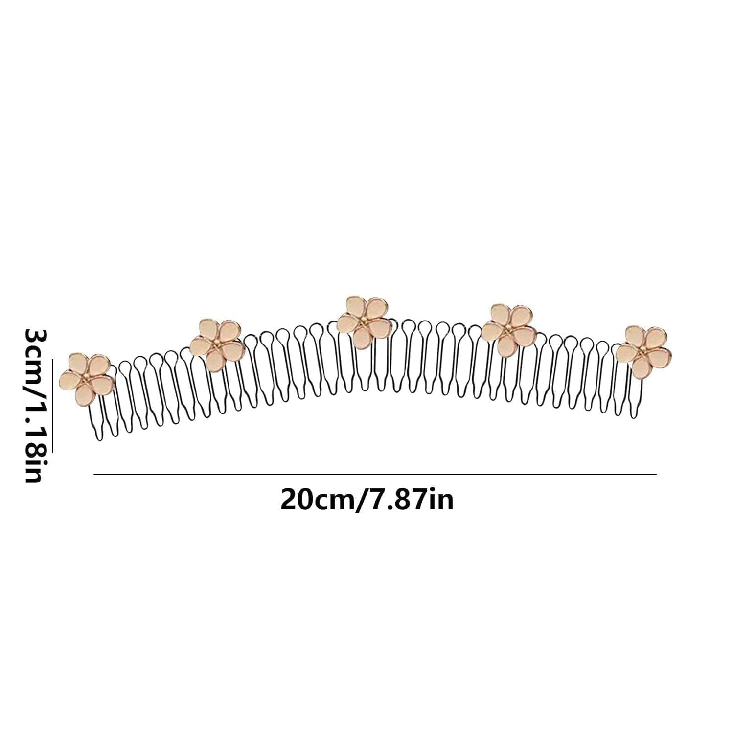Orbica U Shape Hair Finishing Fixer Comb, Stretchable Invisible Flower Hair Clip, Flower Comb for Short Hair Styling Tools Hair, U Pin Hair Clips Hair band Accessories, Hair Combs (pack of 2) 2