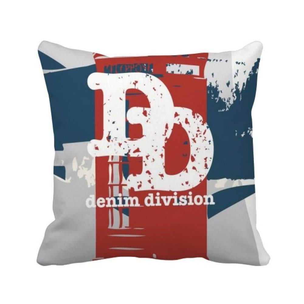 Coussin Graffiti Rue Booth rouge bleu carré 40x40 cm pour canapé salon
