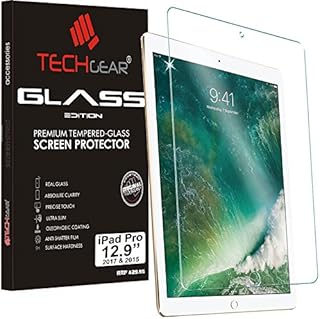 TECHGEAR Screen Protector for iPad Pro 12.9" 2017/2015 - GLASS Edition Genuine Tempered Glass Screen Protector Guard Cover Compatible with Only Apple iPad Pro 12.9 Inch 2017 and 2015