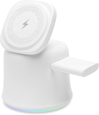 3 in 1 Wireless Charging Station for Apple MagSafe Charger, 15W Fast Magnetic MagSafe Charger Stand for iPhone 17 16 15 14 13 12 Apple Watch AirPods Series, Gifts for Men