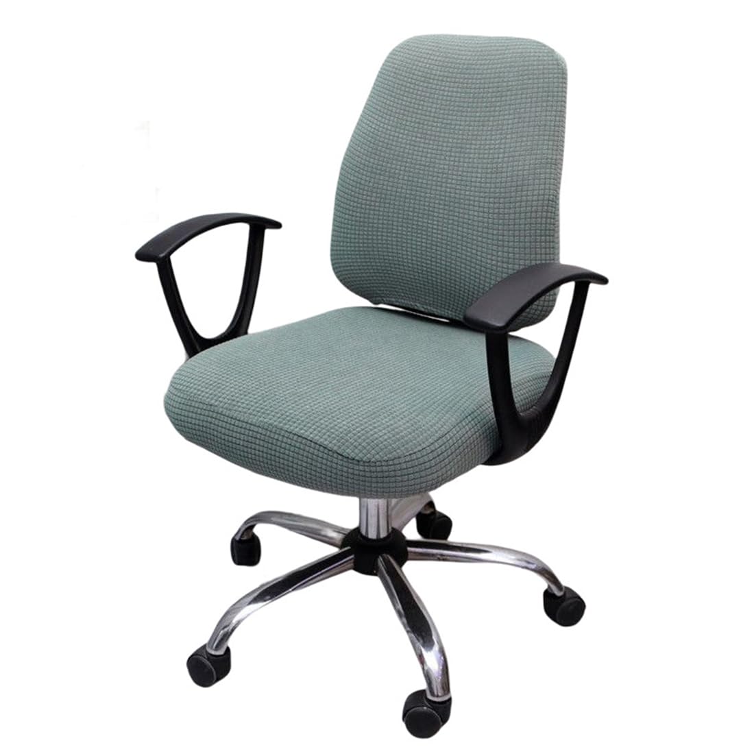 Funda de asiento de 2 piezas,incluye 1 cojĆn y 1 respaldo,Juego de fundas negras para sillas de oficina, funda elĆ”stica lavable