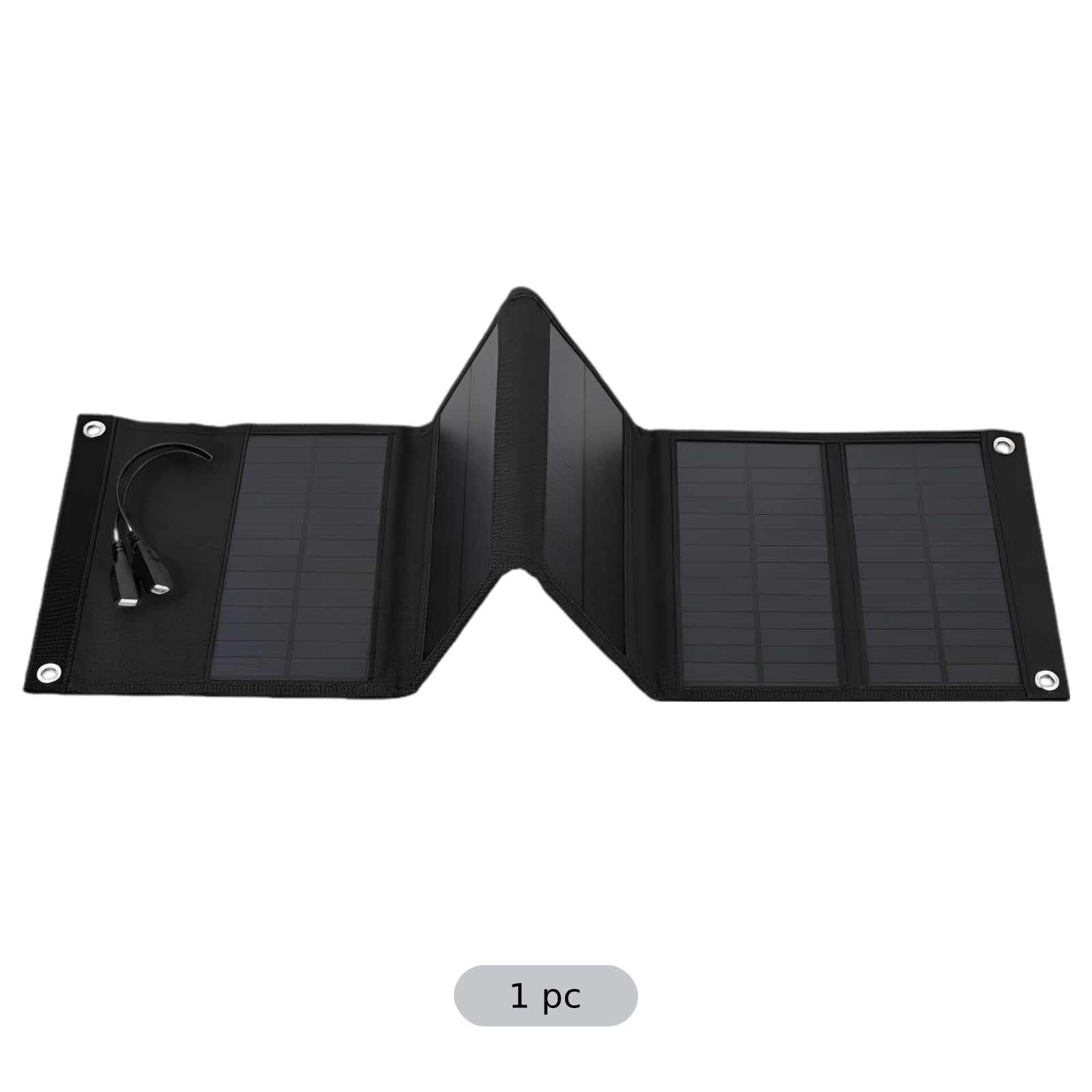 Przenośna torba na panel słoneczny 10 W, podwójne wyjście USB 5 V, monokrystaliczna silikonowa fotowoltaika, składana obudowa panelu słonecznego z regulatorem napięcia, 51 x 16,3 cm, zewnętrzna